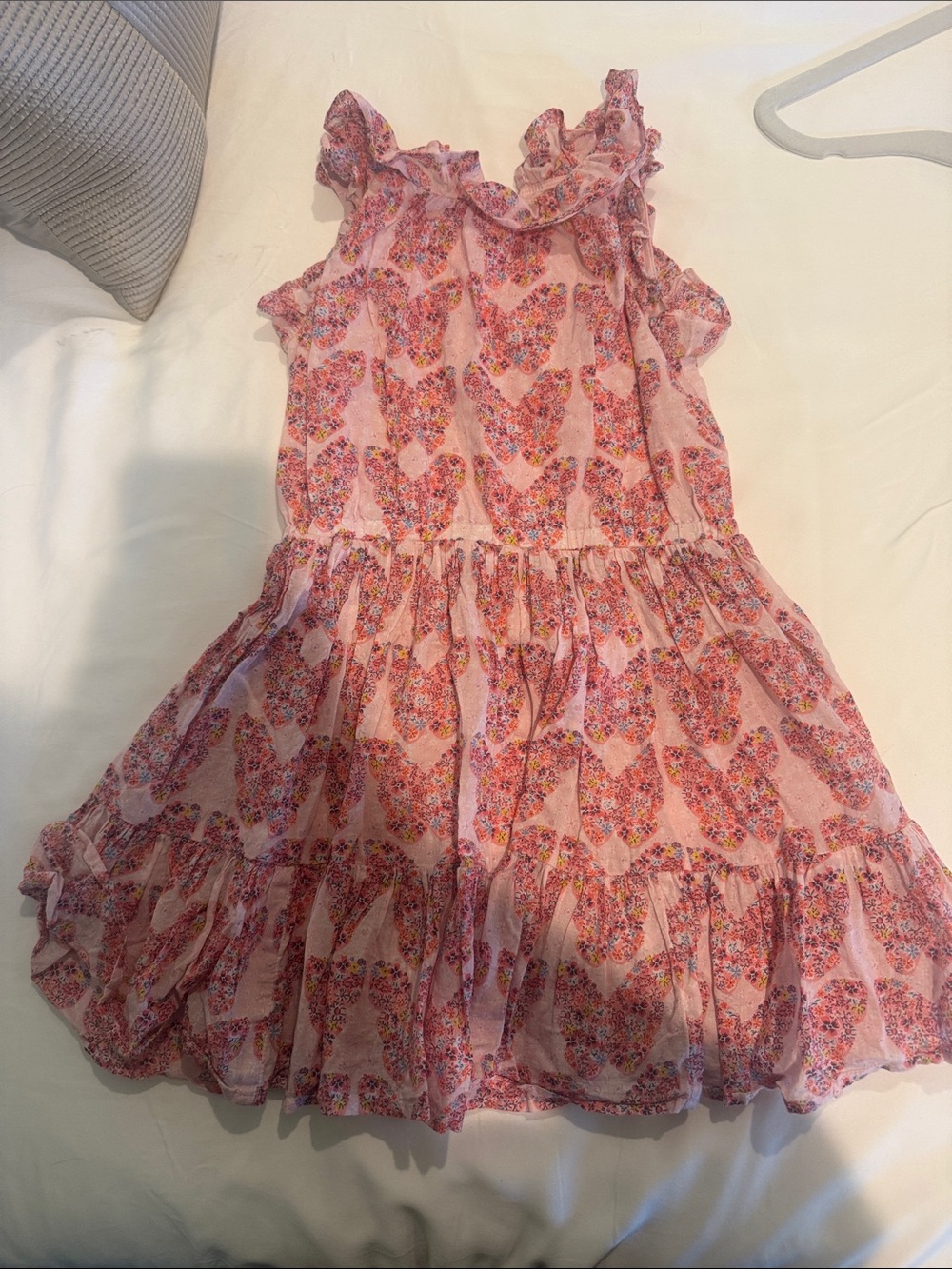 Crewcuts Pink Floral Heart Tiered Dress